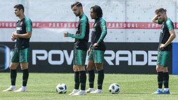 Gon&ccedil;alo Guedes, Bruno Fernandes, Gelson Martins y Raphael Guerreiro.