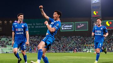 Angel Marquez celebrates his goal 0-1 of Cruz Azul during the 9th round match between Santos and Cruz Azul as part of the Liga BBVA MX Varonil, Torneo Clausura 2026 at TSM Corona Stadium, on March 03, 2026 in Torreon, Coahuila, Mexico.