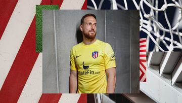 Oblak, con el nuevo patrocinador en el frontal.