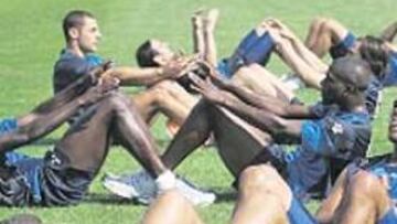 <b>VUELTA AL COLE. </b>Los jugadores sudaron de lo lindo en su primer día.