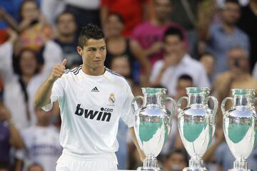 Cristiano Ronaldo en el estadio Santiago Bernabéu.