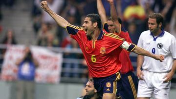 Hierro, con la Selección española.