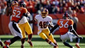 Alfred Morris (46), de los Washington Redskins, en un partido frente a los Denver Broncos.