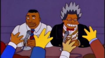 El conocido promotor de boxeo aparece con su llamativa cabellera, para pactar la pelea entre Homero Simpson y el campeón mundial Drederick ‘Ruffo’ Tatum. Homero recibió una terrible golpiza aquella noche, pero su manager, el buen Moe, llegó a su rescate de manera espectacular.