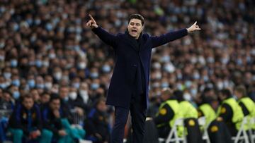 El entrenador del Paris Saint Germain, Mauricio Pochettino, durante el partido de Champions League contra el Real Madrid.