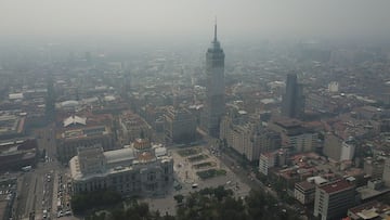 Se registra mala calidad del aire en CDMX por una inversión térmica que no permite la disipación de los contaminantes.