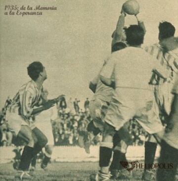 Temporada 1934-35.-Campo PATRONATO OBRERO CASAS BARATAS-EL PORVENIR. 21ª Jornada, domingo 21-04-1935: BETIS BALOMPIÉ-2 (UNAMUNO, LECUE, penalti) vs. Sevilla FC-2 (José LÓPEZ Martínez; Miguel López TORRONTEGUI).