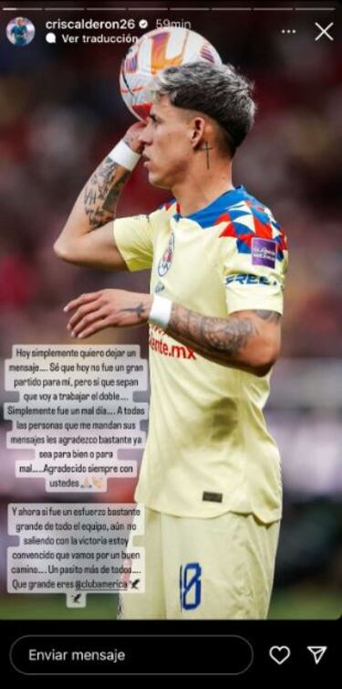 ‘Chicote’ Calderón reconoce mala actuación en la vuelta contra Chivas