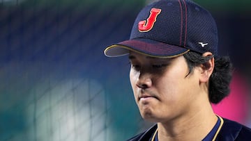 MIAMI, FLORIDA - MARCH 14: Shohei Ohtani #16 of Japan looks on during batting practice before the game against Venezuela at loanDepot park on March 14, 2026 in Miami, Florida. Rich Storry/Getty Images/AFP (Photo by Rich Storry / GETTY IMAGES NORTH AMERICA / Getty Images via AFP)