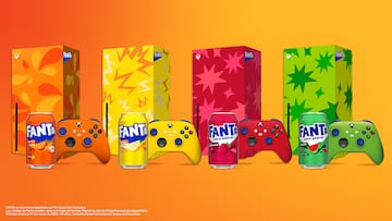 Imagen con las cuatro Xbox Series X dise?adas por Fanta.