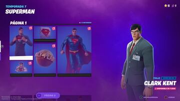 P&aacute;gina 1 de las recompensas de Superman en la Temporada 7 de Fortnite