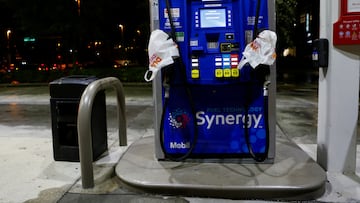 A view of a gas station that ran out of fuel as Hurricane Milton approaches, in Tampa, Florida, U.S., October 6, 2024. REUTERS/Octavio Jones