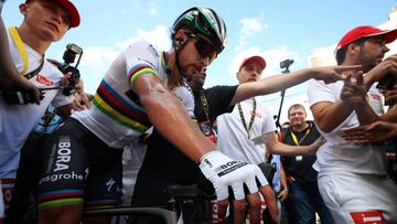 Peter Sagan tras finalizar la tercera etapa del Tour de Francia. 