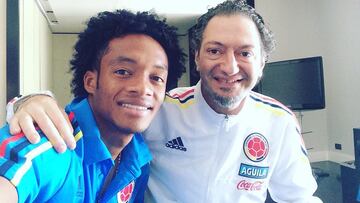 Marcelo Roffé junto a Juan Guillermo Cuadrado en Selección Colombia.