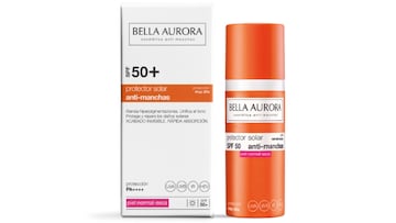 Protector solar antimanchas para la cara de Bella Aurora con SPF+50 en Amazon