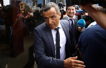 Soccer agent Jorge Mendes arrives to court to testify as part of the investigation of alleged tax fraud committed by former Atletico Madrid player Radamel Falcao.