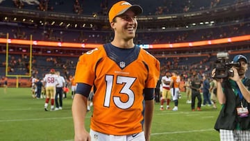 DENVER, CO - AUGUST 20: Quarterback Trevor Siemian of the Denver Broncos walks off the field after a preseason NFL game against the San Francisco 49ers at Sports Authority Field at Mile High on August 20, 2016 in Denver, Colorado.   Dustin Bradford/Getty Images/AFP
 == FOR NEWSPAPERS, INTERNET, TELCOS &amp; TELEVISION USE ONLY ==