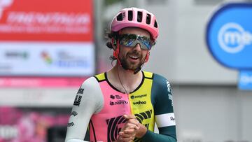 Cycling - Giro d'Italia - Stage 8 - Terni to Fossombrone - Italy - May 13, 2023 EF Education-EasyPost's Ben Healy celebrates winning stage 8 REUTERS/Jennifer Lorenzini