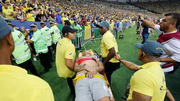 A Brazilian fan who managed to escape from the stands showed on social media how brutal the fights became between the Brazilian police and fans.