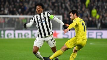 Juan Cuadrado, extremo de la Juve estuvo presente en la derrota ante Villarreal. El colombiano se despide de Champions League.