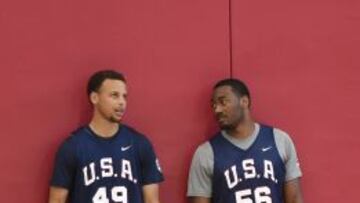 Stephen Curry y John Wall durante la concentración de Las Vegas.