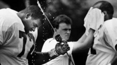 Kevin Allen en un entrenamiento con los Philadelphia Eagles.