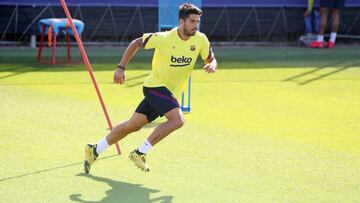 Luis Suárez, en un entrenamiento.