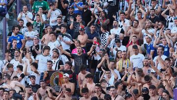 Valladolid. 1/10/2023. 8 jornada Liga HIPERMOTION Real Valladolid - Burgos CF.
Afición del Burgos en Zorrilla.
Photogenic/Miguel Ángel Santos