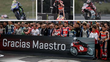 Rossi, M&aacute;rquez, Lorenzo y el homenaje a &Aacute;ngel Nieto en Brno.