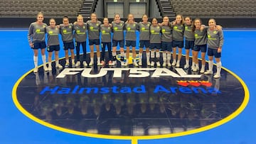 La selecci&oacute;n femenina de f&uacute;tbol sala en Halmstad.