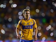 Francisco Sebastian Cordova of Tigres during the 16th round match between Tigres UANL and Toluca as part of the Liga BBVA MX, Torneo Apertura 2024 at Universitario Stadium on November 06, 2024 in Monterrey, Nuevo Leon, Mexico.