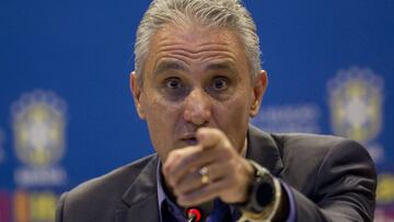 Brazil&#039;s soccer coach Tite gives a press conference in Rio de Janeiro, Brazil, Monday, March 12, 2018. With Neymar out injured, Tite has brought in Real Sociedad striker Willian Jose for upcoming friendlies against Russia and Germany. (AP Photo/Silvi