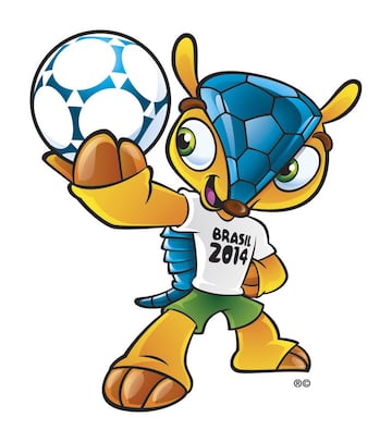Brasil sorprendió con su mascota para el Mundial del 2014. Los sudamericanos eligieron a Fuleco, un armadillo brasileño de tres bandas que llevaba una playera blanca que decía Brasil 2014.