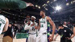 MILWAUKEE, WI - MAY 7: Giannis Antetokounmpo #34 of the Milwaukee Bucks walks off of the court after the game against the Boston Celtics during Game 3 of the 2022 NBA Playoffs Eastern Conference Semifinals on May 7, 2022 at the Fiserv Forum Center in Milwaukee, Wisconsin. NOTE TO USER: User expressly acknowledges and agrees that, by downloading and or using this Photograph, user is consenting to the terms and conditions of the Getty Images License Agreement. Mandatory Copyright Notice: Copyright 2022 NBAE (Photo by Nathaniel S. Butler/NBAE via Getty Images).