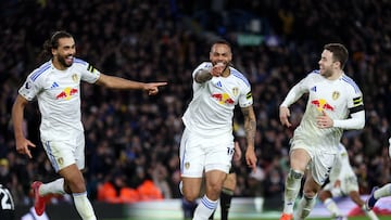 Soccer Football - Premier League - Leeds United v Fulham - Elland Road, Leeds, Britain - January 17, 2026 Leeds United's Lukas Nmecha celebrates scoring their first goal REUTERS/Chris Radburn EDITORIAL USE ONLY. NO USE WITH UNAUTHORIZED AUDIO, VIDEO, DATA, FIXTURE LISTS, CLUB/LEAGUE LOGOS OR 'LIVE' SERVICES. ONLINE IN-MATCH USE LIMITED TO 120 IMAGES, NO VIDEO EMULATION. NO USE IN BETTING, GAMES OR SINGLE CLUB/LEAGUE/PLAYER PUBLICATIONS. PLEASE CONTACT YOUR ACCOUNT REPRESENTATIVE FOR FURTHER DETAILS..
