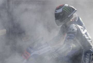 Jorge Lorenzo celebra la victoria de carrera. 