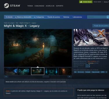 Ubisoft retira Might & Magic X: Legacy de Steam tras cerrar sus servidores