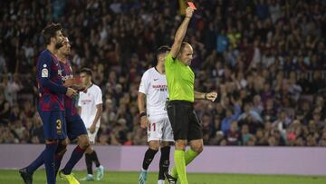 6/10/19 PARTIDO PRIMERA DIVISION
BARCELONA - SEVILLA
RONALD ARAUJO TARJETA ROJA EXPULSION
ARBITRO MATEU LAHOZ