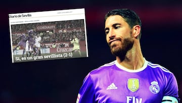 Burla en la prensa de Sevilla con el autogol de Ramos