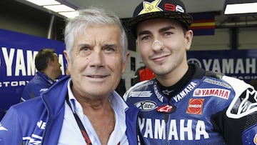 Giacomo Agostini y Jorge Lorenzo en Misano 2012.