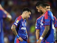 Futbol, Universidad de Chile vs Audax Italiano
Fecha 1, Liga de primera 2026.
Los jugadores de Universidad de Chile se lamentan luego de empatar contra Audax Italiano tras un partido de la liga de primera disputado en el estadio Nacional de Santiago, Chile.
30/01/2026
Felipe Zanca/Photosport
Football, Universidad de Chile vs Audax Italiano
First date, 2026 First division league.
Universidad de ChileÕs players react after tie against Audax Italiano after a first division league match at the Nacional stadium in Santiago, Chile.
30/01/2026
Felipe Zanca/Photosport