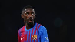 SYDNEY, AUSTRALIA - MAY 25:  Ousmane Dembele of FC Barcelona looks on during the match between FC Barcelona and the A-League All Stars at Accor Stadium on May 25, 2022 in Sydney, Australia. (Photo by Matt King/Getty Images)