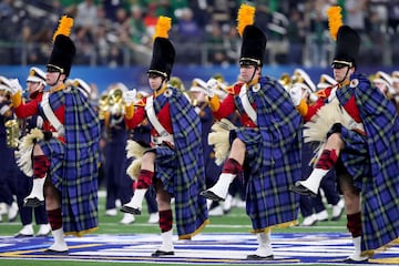 ARLINGTON, TEXAS - DECEMBER 29: The Notre Dame Fighting Irish band performs before the College Football Playoff Semifinal Goodyear Cotton Bowl Classic against the Clemson Tigers at AT&T Stadium on December 29, 2018 in Arlington, Texas.