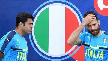 Candreva, que ser芍 duda ante Espa?a en la Eurocopa, junto a Eder.