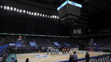 El WiZink Center, durante el partido entre el Movistar Estudiantes y el Monbus Obradoiro de la temporada 2020-21.