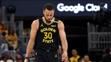 Stephen Curry, en los playoffs 2025 con los Warriors.