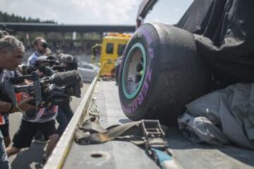 El coche de Nico Rosberg también colisionó en la clasificación 