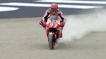 La salida de Marc M&aacute;rquez en el warm up de Mugello.