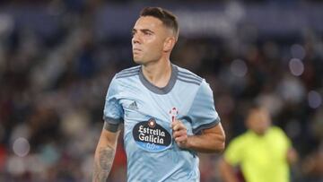 Iago Aspas celebra el tanto anotado contra el Levante en el Ciutat de Valencia.
