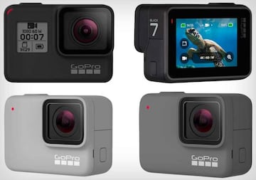 Estos son los tres nuevos modelos HERO7. Destaca el display delantero solo incluido en la Black.